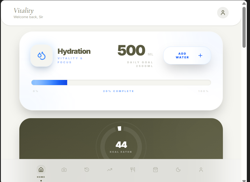 Vitality AI Health Copilot interface visual